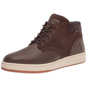 Polo By Ralph Lauren Waterproof Brown Leather Mens 7.5 Sneaker Boots 1/2 OFF